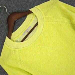 Gap Womens Crewneck Sweater Neon Yellow Lime Green‎ Knit Raglan XS